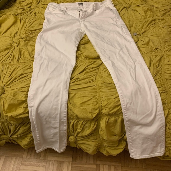 Citizens of Humanity white straight leg jeans.